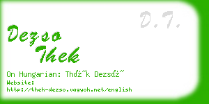 dezso thek business card